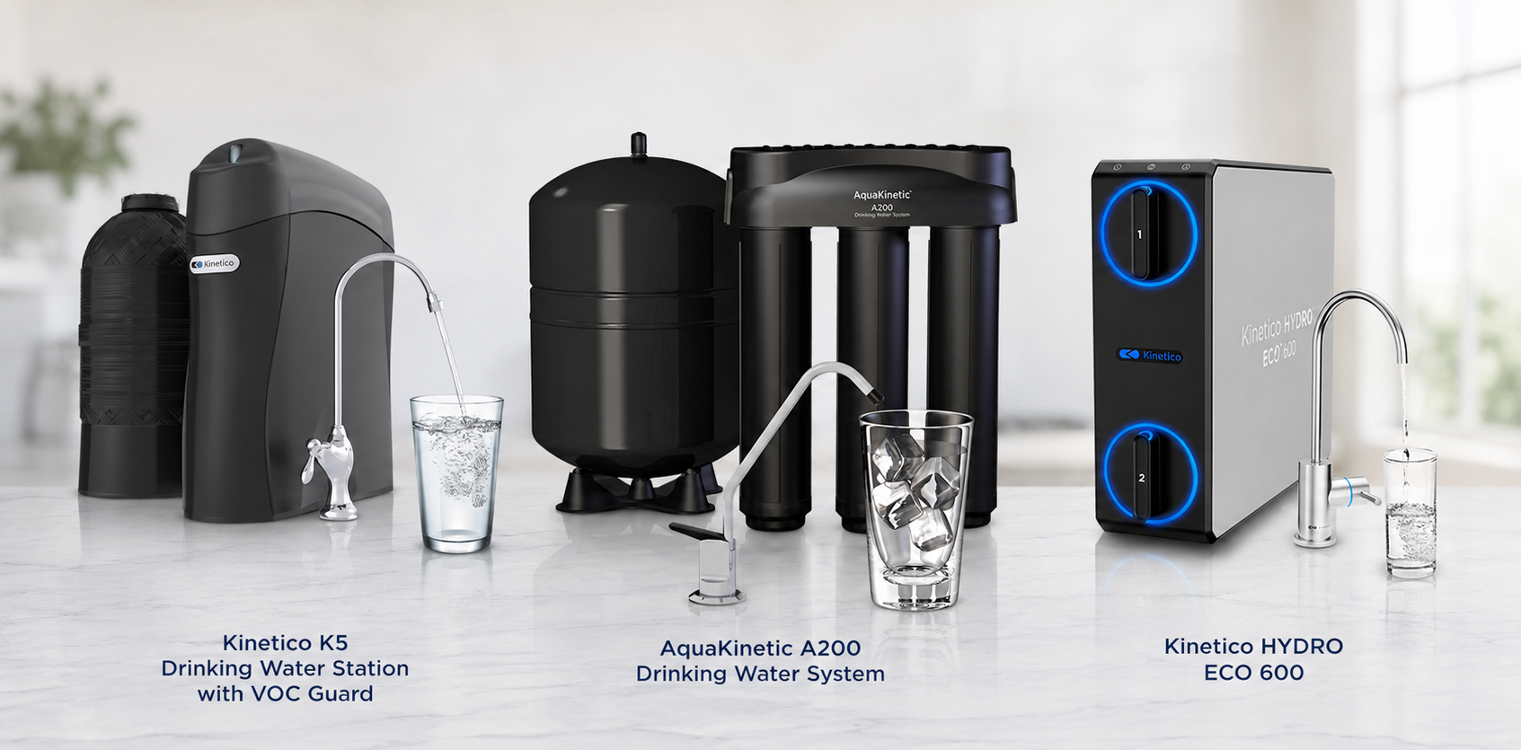 Comparison of the Kinetico K5 Drinking Water Station with VOC Guard and the AquaKinetic A200 Drinking Water System
